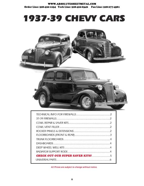 1937 Chevy truck parts catalog